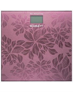 Весы напольные SC 217 электронные вес до 180 кг квадратные стекло розовые Scarlett