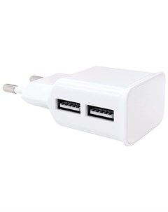 Зарядное устройство сетевое 220В NT 2A 2 порта USB выходной ток 2 1 А белое Red line