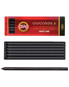 Уголь искусственный для рисования набор 6 шт Gioconda средней мягкости заточенный пластиковая коробк Koh-i-noor