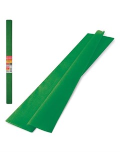 Цветная бумага крепированная плотная растяжение до 45 рулон темно зеленая Brauberg
