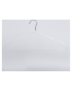 Вешалка плечики для одежды размер 40 44 антискользящее покрытие 40 см x 0 3 см x 20 см Цвет белый Доляна