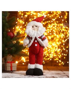 Мягкая игрушка Дед мороз пузатик 12х40 см красный Зимнее волшебство