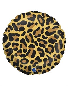 Шар фольгированный 18 Анималистика пятнистый окрас леопард круг Кнр
