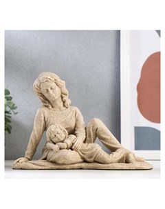 Сувенир полистоун Мама и спящий ребёнок песочный 14х20х8 5 см Nnb