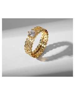 Кольцо Сокровище дорожка кристалликов цвет белый в золоте размер 18 Nnb