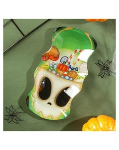 Блюдо сервировочное Хэллоуин череп с конфетами 20 10 5 1 8 см Доляна