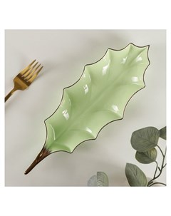 Блюдо сервировочное Рапсодия лист 30 10 3 см цвет зелёный Nnb