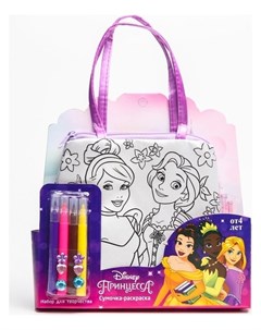 Набор для творчества сумка раскраска с фломастерами принцессы Disney