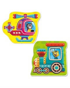 Мягкий магнитный пазл Транспорт 2 картинки 7 элементов Vladi toys