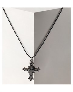 Кулон Крест бутоны в сером металле 46 см Nnb