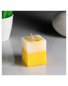 Свеча куб с мозаикой Лимон ароматическая 5 6 см Nnb