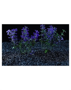 Набор растений искусственных для аквариума фиолетовые лепестки 2 шт 10 см Кнр
