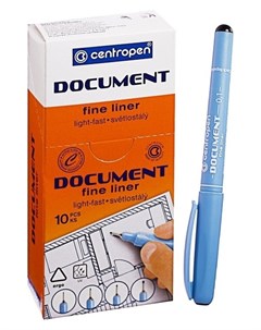 Ручка капиллярная Document 2631 0 1 мм длина письма 500 м черная Centropen