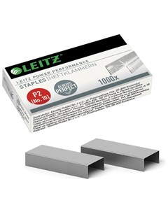 Скобы для степлера 10 никелированные 2 20 лист 1000 шт в упаковке Leitz
