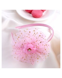 Ободок для волос Малышка 1 см звёзды цветок розовый Выбражулька