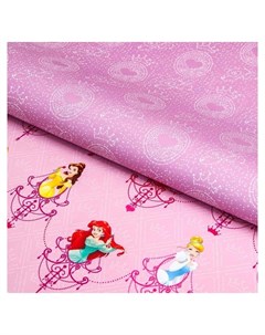 Бумага упаковочная глянцевая двусторонняя Принцессы Дисней 60x90 см Цвет розовый Disney