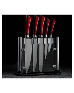 Набор ножей Jersey 5 предметов на подставке цвет красный Nnb