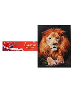 Алмазная мозаика с полным заполнением без подрамника 30 40 см Гордый лев Рыжий кот (red cat toys)