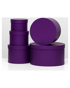 Набор круглых коробок 5 в 1 30 х 30 х 17 15 х 15 х 10 см пурпурный Nnb