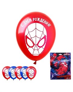Воздушные шары С днём рождения человек паук 25 шт 12 Marvel comics