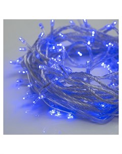 Гирлянда Нить 10 м Ip20 прозрачная нить 100 Led свечение синее 8 режимов 220 В Luazon home