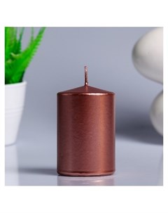 Свеча цилиндр парафиновая лакированная нежно розовый металлик 5 6 8 см Nnb