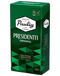 Кофе молотый Паулиг President натуральный 250 г вакуумная упаковка 16567 Paulig
