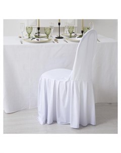 Чехол на стул с оборкой цв белый 90 40 40 см 100 п э Nnb