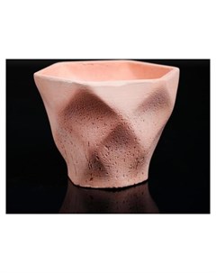 Кашпо ромб розовое из бетона Фантазия 10 5 х 9 см Дарите счастье