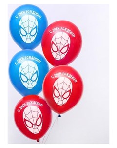 Воздушные шары С днём рождения человек паук 5 шт 12 Marvel comics