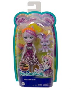 Кукла с любимой зверюшкой Зейди Зебра и Реф Zadie Zebra Ref Enchantimals Mattel