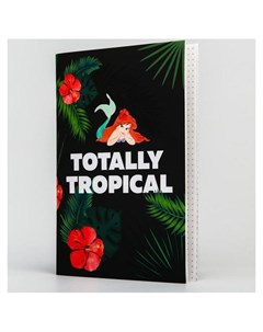 Блокнот А5 на скрепке 40 листов в обложке софт тач Totally Tropical принцессы Disney