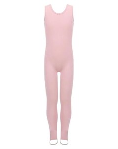 Комбинезон гимнастический на лямках цвет розовый лосины с вырезом размер 44 Grace dance