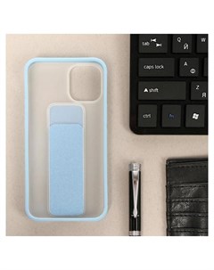 Чехол Luazon для Iphone 12 Mini с ремешком подставкой пластиковый голубой Luazon home