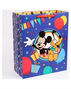 Пакет ламинат вертикальный С днем рождения микки маус 40х49х19 см Disney