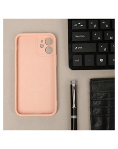 Чехол Luazon для Iphone 12 Mini поддержка Magsafe силиконовый розовый Luazon home