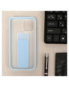 Чехол Luazon для Iphone 12 12 Pro с ремешком подставкой пластиковый голубой Luazon home
