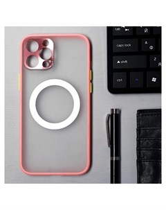 Чехол Luazon для Iphone 12 Pro Max поддержка Magsafe с окантовкой пластиковый розовый Luazon home