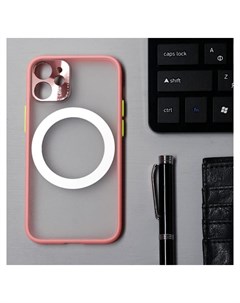 Чехол Luazon для Iphone 12 Mini поддержка Magsafe с окантовкой пластиковый розовый Luazon home