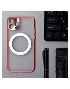 Чехол Luazon для Iphone 12 Pro поддержка Magsafe с окантовкой пластиковый розовый Luazon home