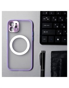 Чехол Luazon для Iphone 12 поддержка Magsafe с окантовкой пластиковый фиолетовый Luazon home