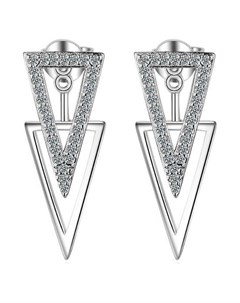 Серьги гвоздики с серебряным покрытием Треугольники Euphoria accessories