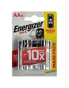 Батарейка алкалиновая Max powerseal AA Lr6 6bl 1 5в блистер 6 шт Energizer