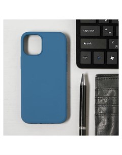 Чехол Luazon для телефона Iphone 12 Mini Soft touch силикон синий Luazon home