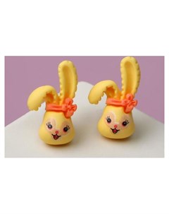 Серьги детские Кролик с бантиком цвет жёлто оранжевый Nnb
