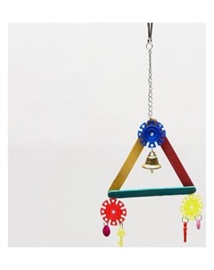 Игрушка для птиц Разноцветный треугольник с колокольчиком Адель