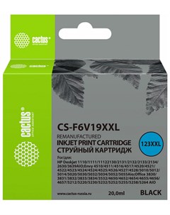 Картридж струйный Cs f6v19xxl для HP Deskjet 1110 1112 2130 черный ресурс 1000 стр 20 мл Cactus