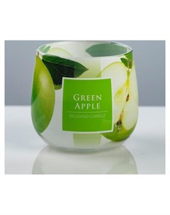 Свеча ароматическая в стакане Зелёное яблоко 8 7 2 см Poland trend decor candle