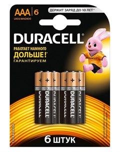 Батарейка алкалиновая Basic Aaa Lr03 6bl 1 5в блистер 6 шт Duracell