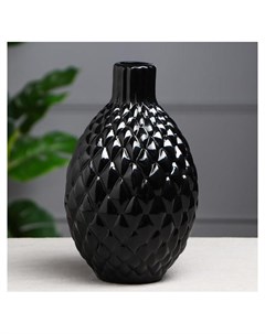 Ваза керамика настольная Квин глянец чёрная 26 см Nana ceramics